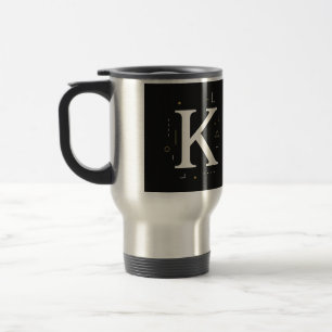 "Elegant Monogram K Mugg - Personlig Kaffe Kopp
