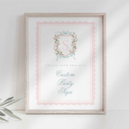 Elegant Monogram-kam Babyfirande Anpassad 8x10 Poster