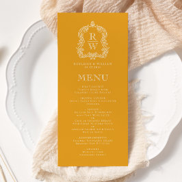 Elegant Monogram-kam Marigold Gul Bröllop Meny