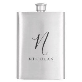 Elegant, monogram, klassisk kolv fickplunta