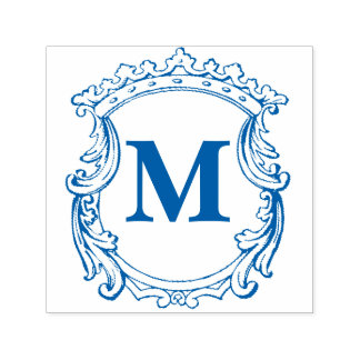 Elegant monogram-krön självfärgande stämpel