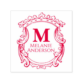 Elegant monogram-krön självfärgande stämpel