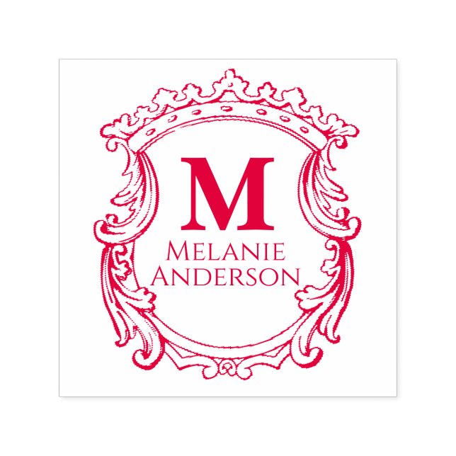 Elegant monogram-krön  självfärgande stämpel (Design)