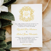 Elegant Monogram-kröningslogotyp Bröllop Guld