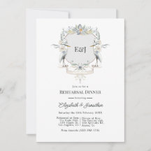 Elegant Monogram Lake Wedding Rehearsal Dinner