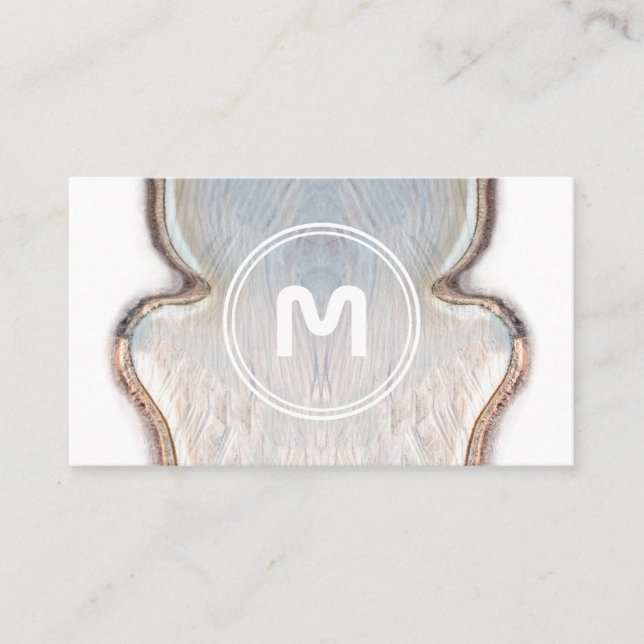 Elegant monogram lätt träpentry business c visitkort (Framsida)