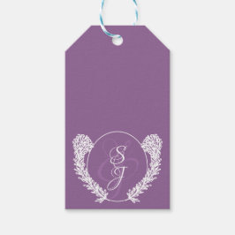 Elegant Monogram Lavender Lila Bröllop Presentetikett