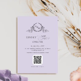 Elegant Monogram Lavender QR-kod / OSA Online Tilläggskort