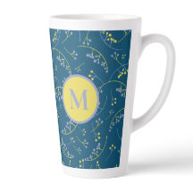 Elegant monogram lilax gult bär mönster