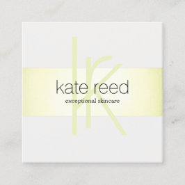 Elegant Monogram Lime Green Modern Rand Fyrkantigt Visitkort