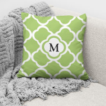 Elegant Monogram Lime Green Mönster