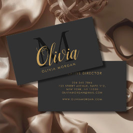 Elegant monogram logo gray black professional visitkort