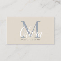 Elegant monogram logotyp beige blue professionell