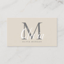 Elegant monogram logotyp beige grått professionell