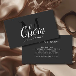 Elegant monogram-logotyp grå svart professionell visitkort