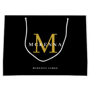 Elegant Monogram Logotyp Modern Black Guld Busines