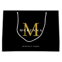 Elegant Monogram Logotyp Modern Svart Guld Verksam