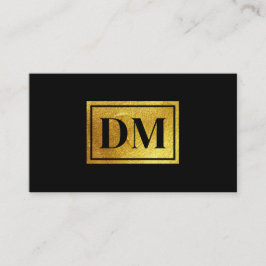 Elegant Monogram Logotyp Qr-kod, svart och Guld Visitkort