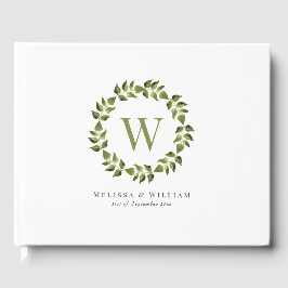 Elegant Monogram Löv WAN Grey Bröllop Gästböcker