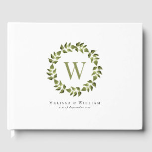 Elegant Monogram Löv WAN Grey Bröllop Gästböcker