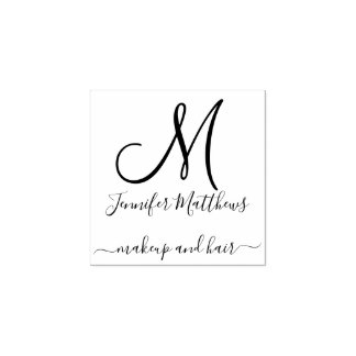 Elegant Monogram Makeup och Hair Salon Stämpel