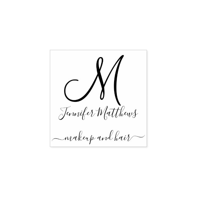Elegant Monogram Makeup och Hair Salon Stämpel (Tryck)