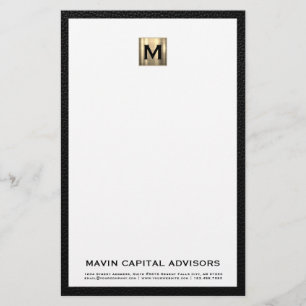 Elegant Monogram-mall med kontaktinformation Brevpapper