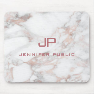 Elegant Monogram Mall Ro Guld White Marble Musmatta