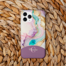 Elegant Monogram Marble Liquid Bläck