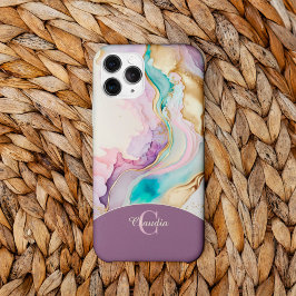 Elegant Monogram Marble Liquid Bläck