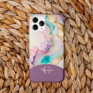 Elegant Monogram Marble Liquid Bläck