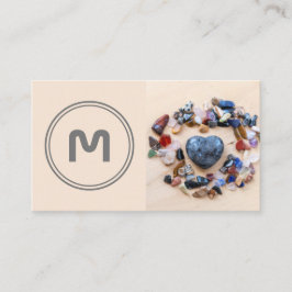 Elegant monogram med två ton små kristallgemen visitkort