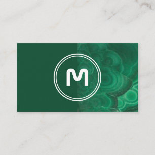 Elegant monogram med två tonlägen, kristaller med visitkort