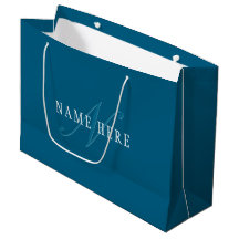 Elegant monogram med utseende | Oceanblå