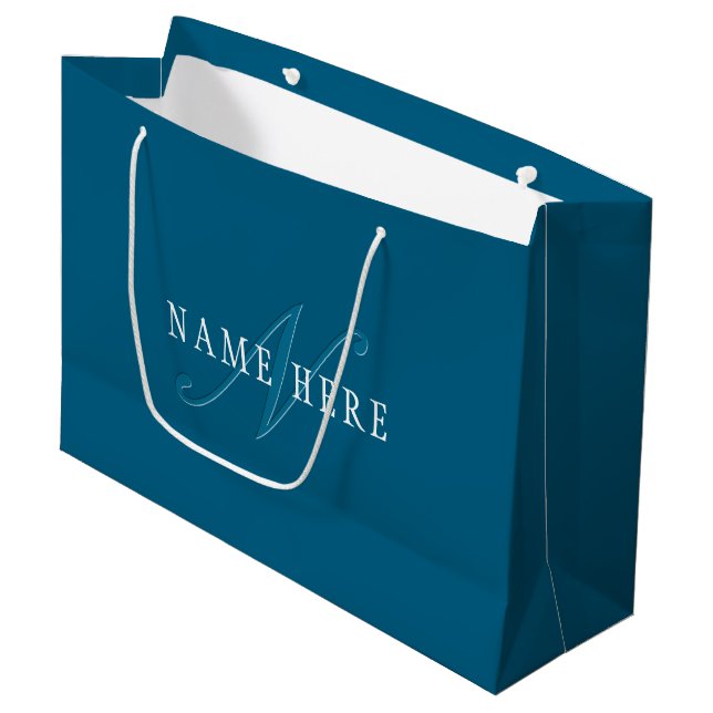 Elegant monogram med utseende | Oceanblå (Framsidan Vinklad)
