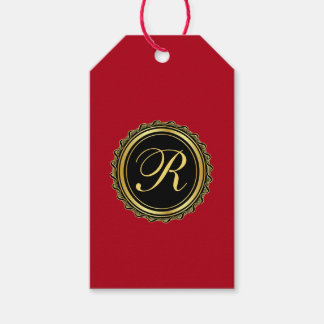 Elegant Monogram Medallion Presentetikett