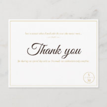 Elegant Monogram Minimal Bröllop Tackkort