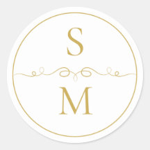 Elegant Monogram Minimal Bröllops Kuvert Sigill