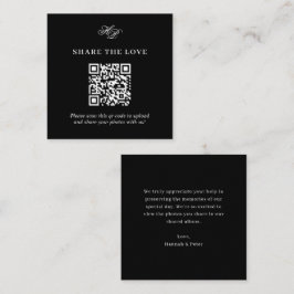 Elegant Monogram Minimal QR-kod Kärlek Tilläggskort
