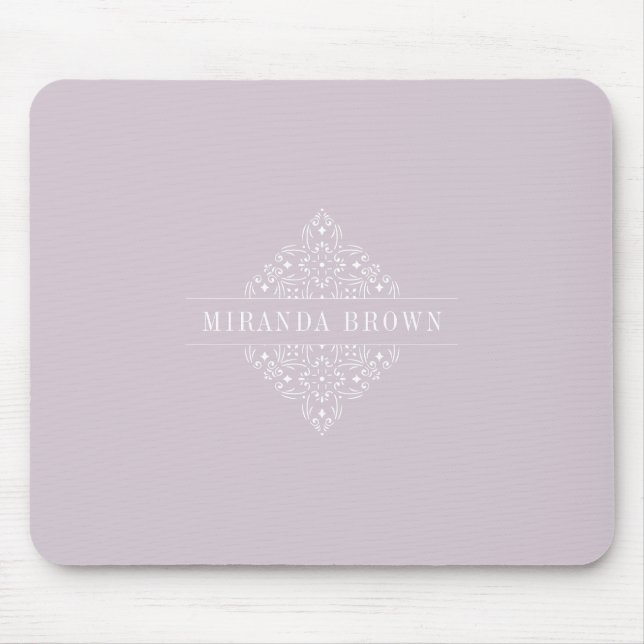 Elegant Monogram Minimalist Dusty Lila Classy Musmatta (Framsidan)