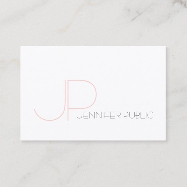 Elegant Monogram - minimalistisk, enkel, modern oc Visitkort (Framsida)