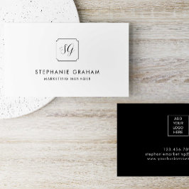 Elegant Monogram - minimalistisk enkel Visitkort