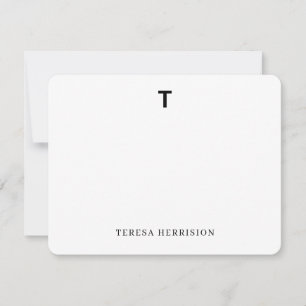 Elegant Monogram   Minimalistisk Modern Fotoutform Anteckningskort