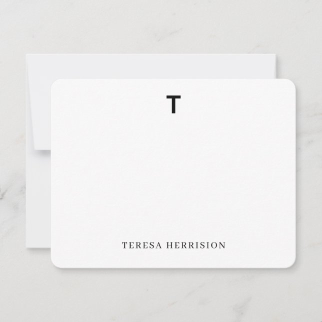 Elegant Monogram | Minimalistisk Modern Fotoutform Anteckningskort (Framsida)