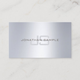 Elegant Monogram Minimalistisk Silver-stilfull Lux Visitkort