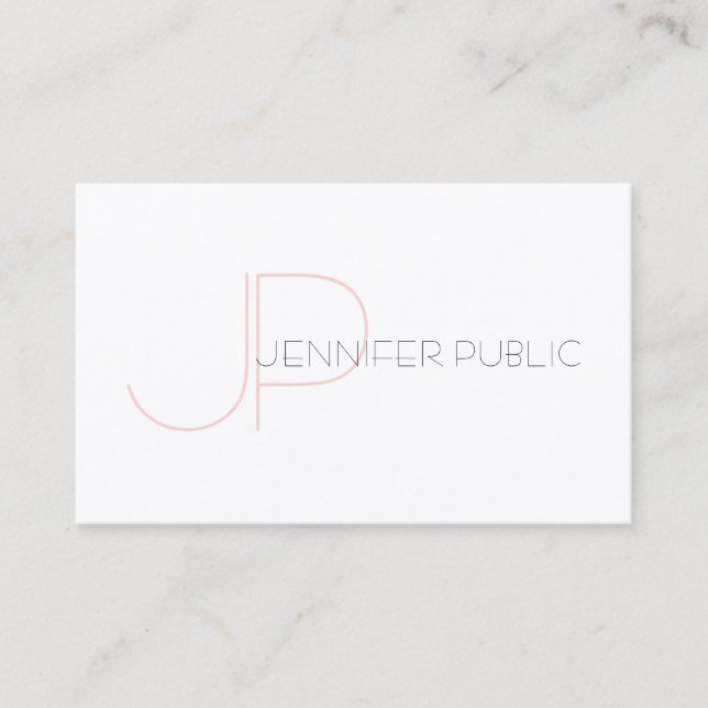 Elegant Monogram - minimalistiskt modernt enkelt e Visitkort (Framsida)
