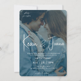 Elegant Monogram Modern Bröllop Inbjudningar