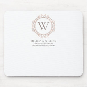 Elegant Monogram Modern Classic Bröllop Musmatta