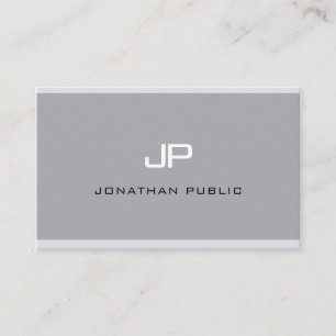 Elegant Monogram Modern enkel Grått-Professionell Visitkort