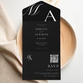 Elegant Monogram Modern Minimalist Bröllop